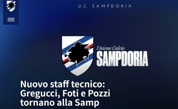 Sampdoria chính thức thông báo bổ nhiệm huấn luyện viên mới, truyền thông Italia: Cựu trợ lý của Mou